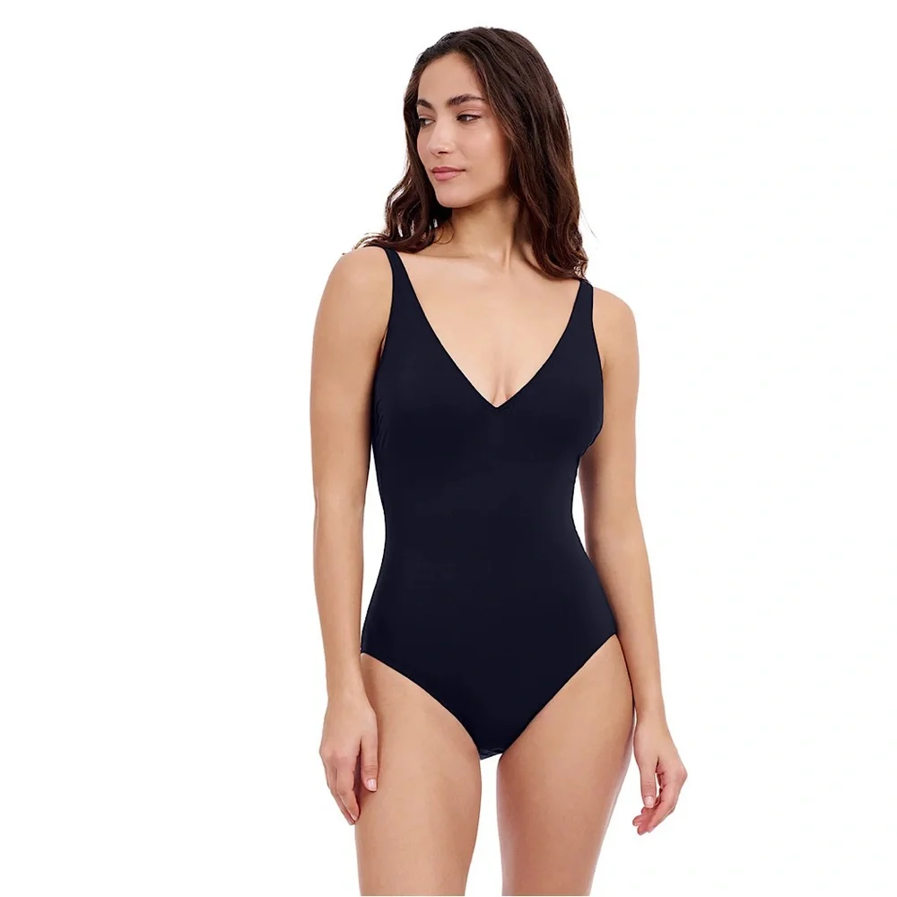 GOTTEX TUTTI FRUTTI V-NECK ONE PIECE SWIMSUIT Black 14‎